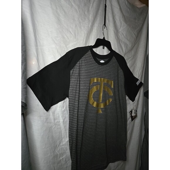 Minnesota Twins (Stitches) Gray Medium Embroidered Polyester / Cotton T Shirt - Picture 3 of 11